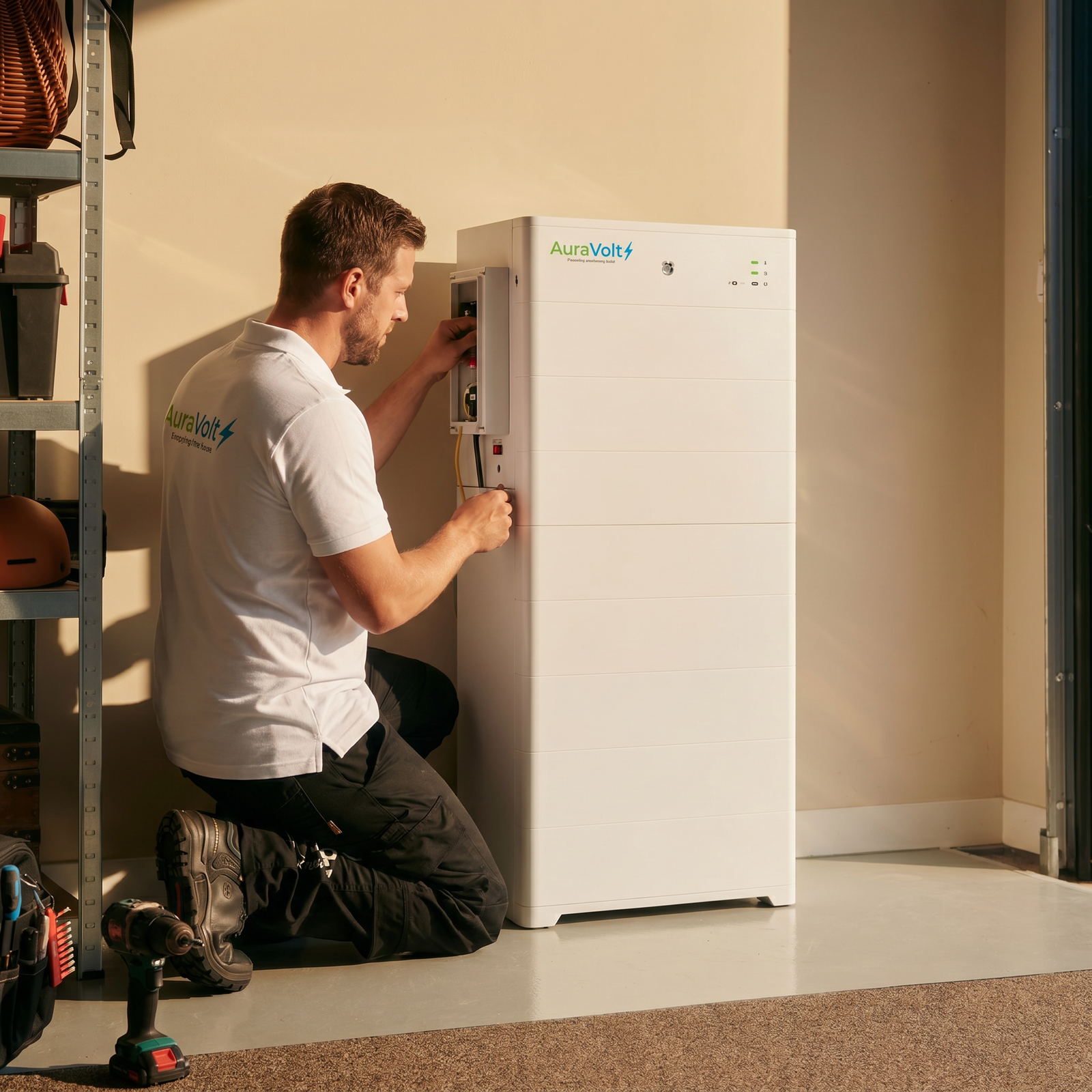 AuraVolt monteur installeert thuisbatterij