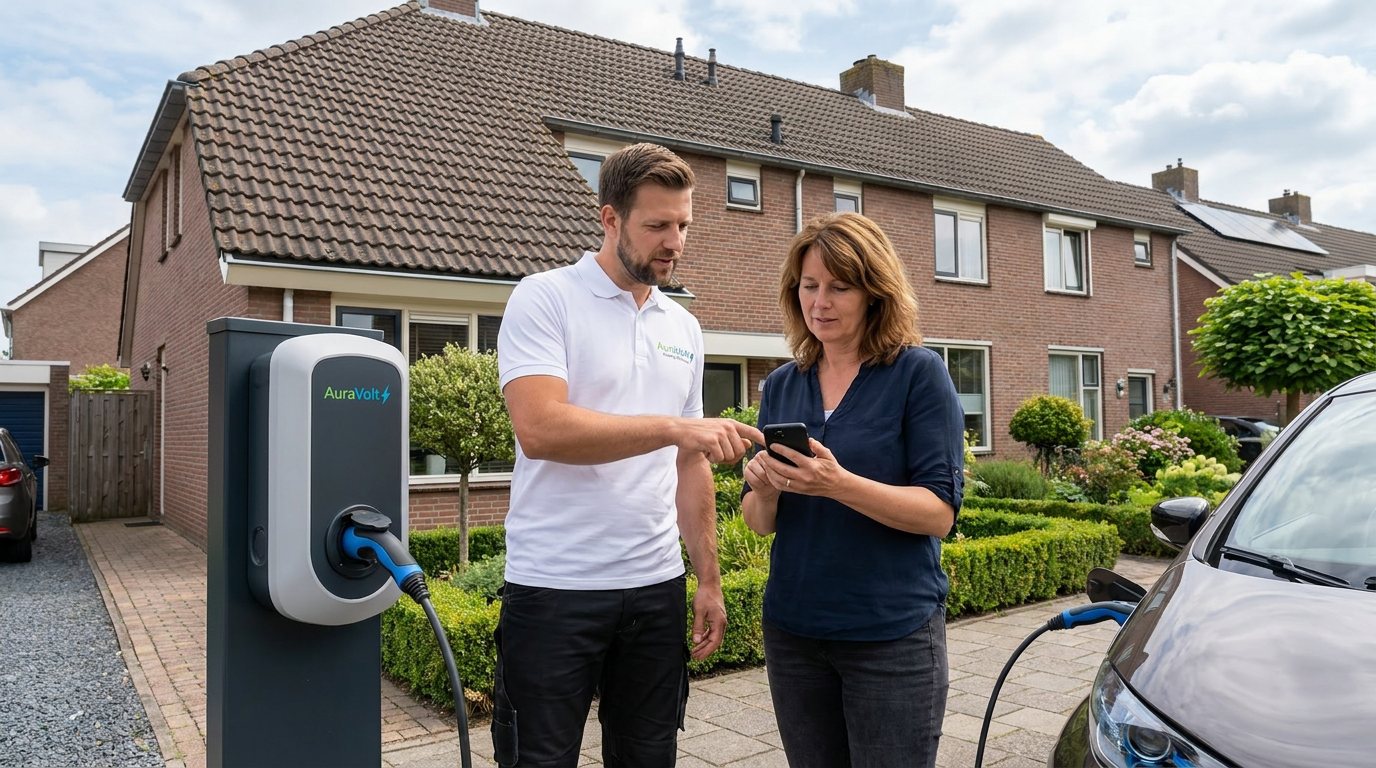 AuraVolt installateur bij laadpaal