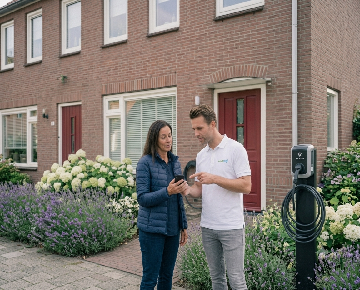 AuraVolt monteur geeft uitleg over de laadpaal app