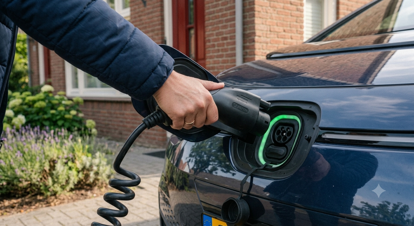 Laadkabel stekker in elektrische auto